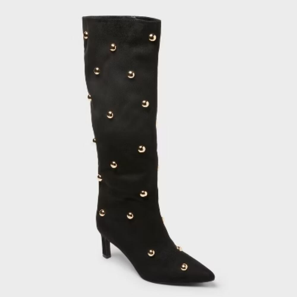 A New Day Womens Justice Boots - Jet Black 8.5 Wide Calf NWT